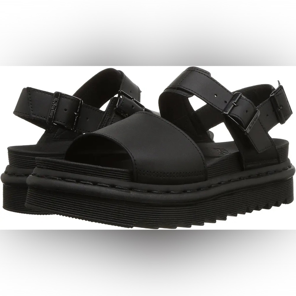 Dr. Martin Black Platform Sandals